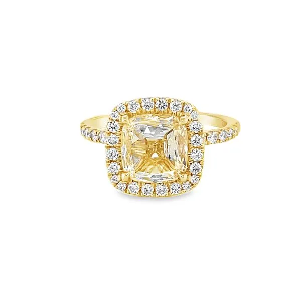 18K Yellow Gold Cushion Cut Diamond Engagement Ring Hannoush Jewelers, Inc. Albany, NY