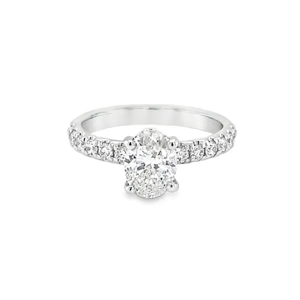 14K White Gold Oval Diamond Engagement Ring Hannoush Jewelers, Inc. Albany, NY