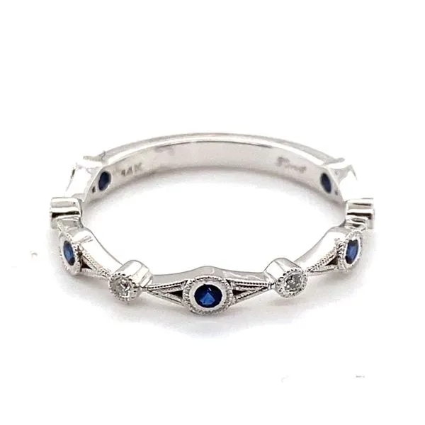 14K White Gold Coast Sapphire and Diamond Band Hannoush Jewelers, Inc. Albany, NY