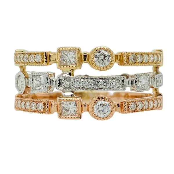 14K Tri Color Diamond Band Hannoush Jewelers, Inc. Albany, NY