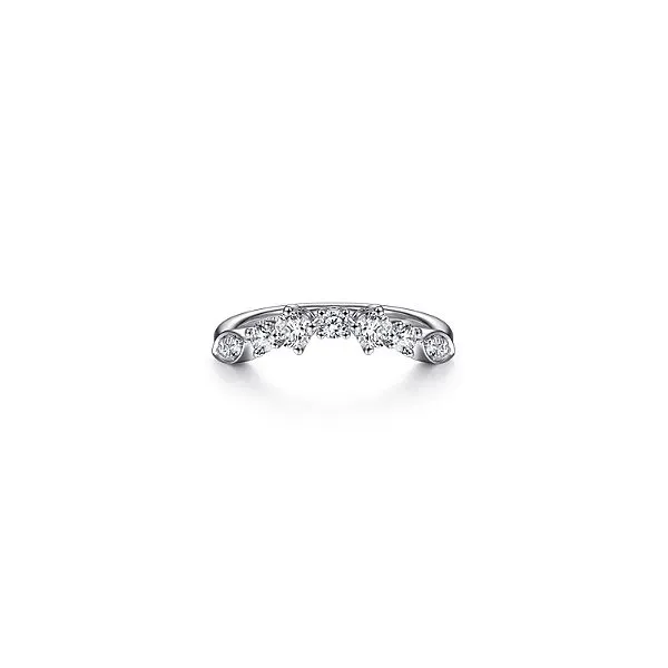 14K White Gold Curved Diamond Anniversary Band Hannoush Jewelers, Inc. Albany, NY