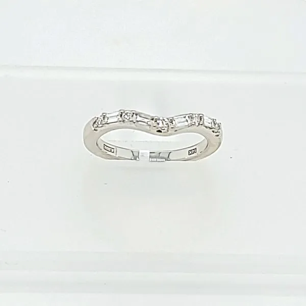 14K White Gold A. Jaffe Curved Diamond Band Hannoush Jewelers, Inc. Albany, NY