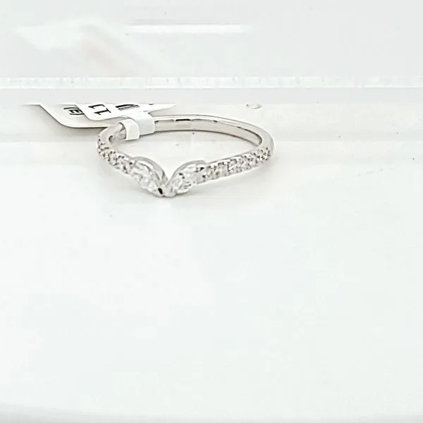 14K White Gold Curved Diamond Wedding Band Hannoush Jewelers, Inc. Albany, NY