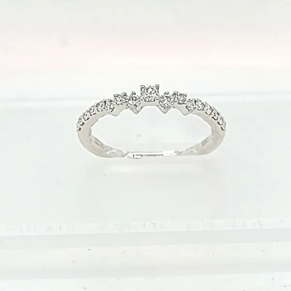 14K White Gold Wavy Curved Diamond Band Hannoush Jewelers, Inc. Albany, NY