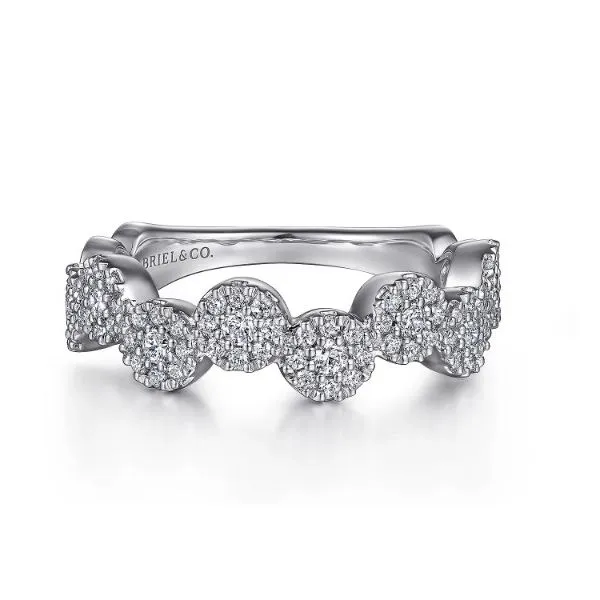 14K White Gold Diamond Cluster Circles Ring Hannoush Jewelers, Inc. Albany, NY