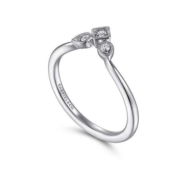 14K White Gold Curved Diamond Anniversary Band Hannoush Jewelers, Inc. Albany, NY