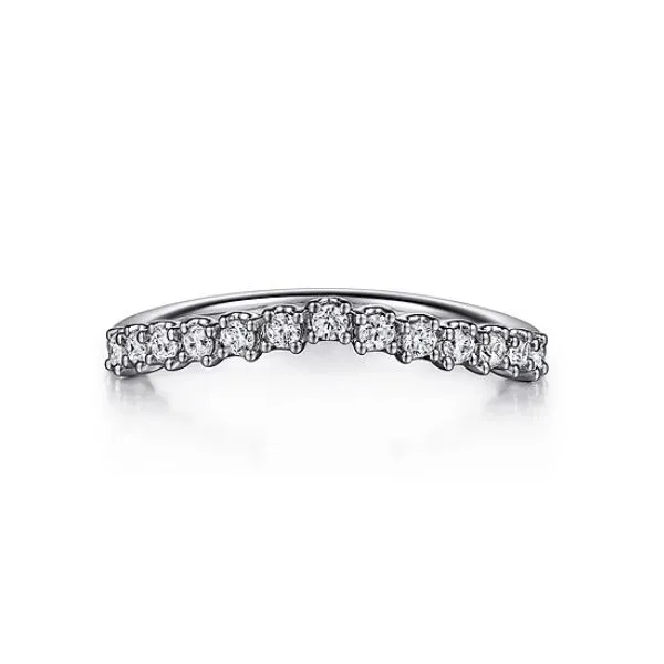 Gabriel & Co Curved 14K White Gold Diamond Anniversary Band Hannoush Jewelers, Inc. Albany, NY