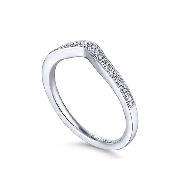 Gabriel & Co 14K White Gold Curved Diamond Wedding Band Hannoush Jewelers, Inc. Albany, NY