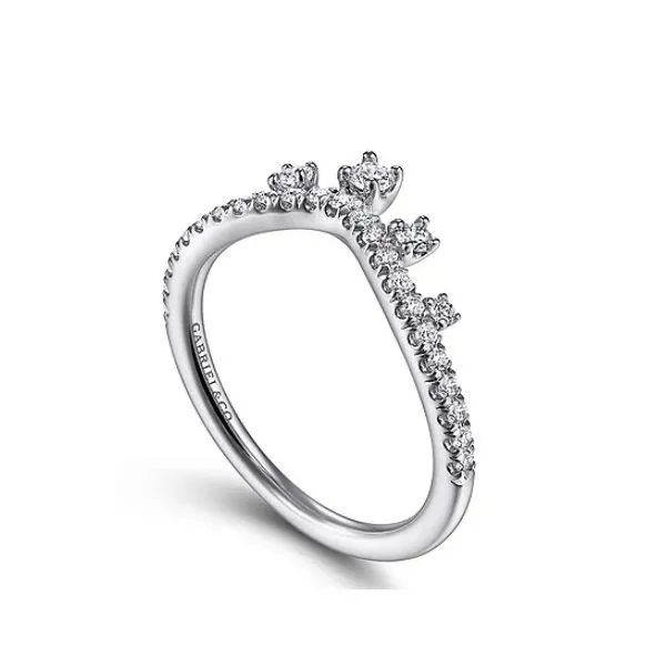 Gabriel & Co 14K White Gold Curved Diamond Wedding Band Hannoush Jewelers, Inc. Albany, NY