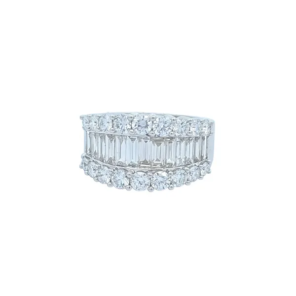 18K White Gold 3-Row Diamond Wedding Band Hannoush Jewelers, Inc. Albany, NY