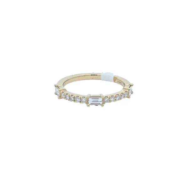 LDS 18K Yellow Gold Diamond Band with Round and Baguette Diamonds Hannoush Jewelers, Inc. Albany, NY