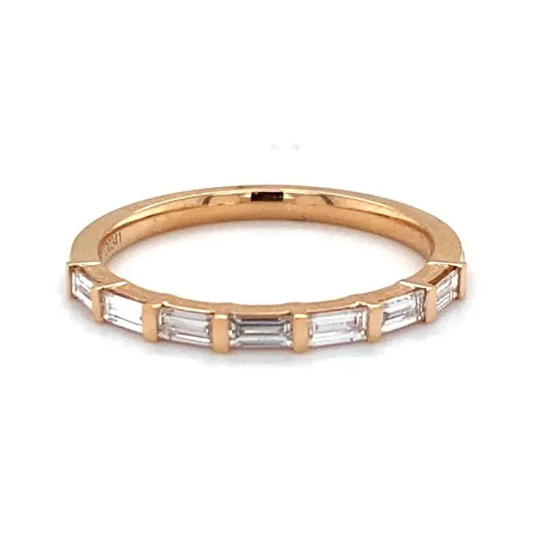 18K Rose Gold Diamond Band with Baguette Diamonds Hannoush Jewelers, Inc. Albany, NY
