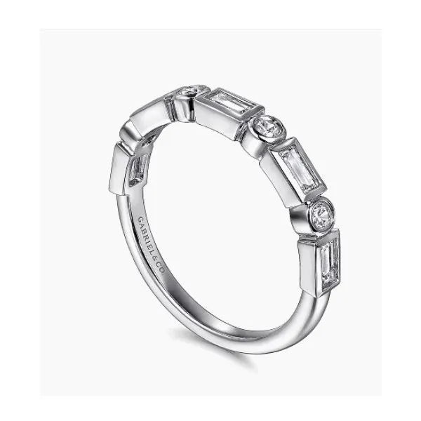 14K White Gold Bezel Diamond Anniversary Band Hannoush Jewelers, Inc. Albany, NY