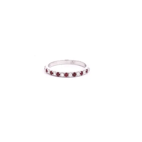 14K White Gold Ruby and Diamond Wedding Band Hannoush Jewelers, Inc. Albany, NY