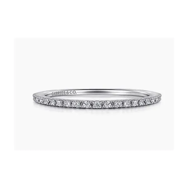 14K White Gold Prong Set Diamond Wedding Band Hannoush Jewelers, Inc. Albany, NY