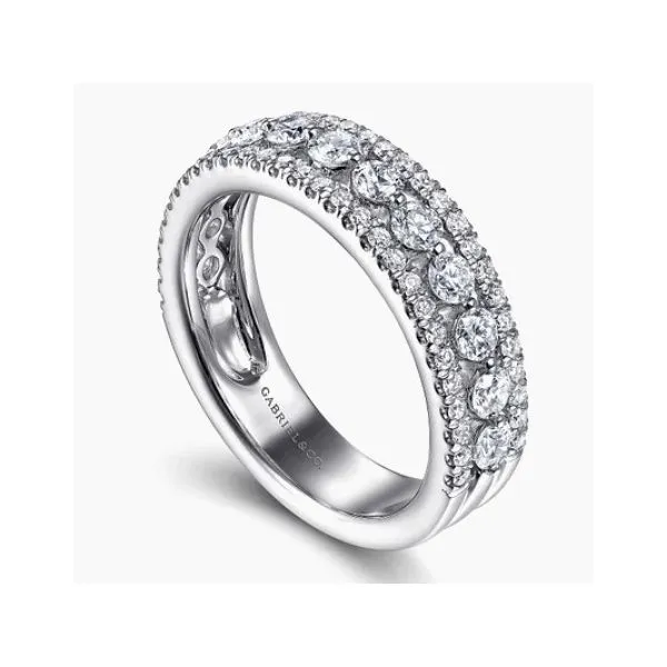 Wide 14K White Gold Diamond Anniversary Band Hannoush Jewelers, Inc. Albany, NY