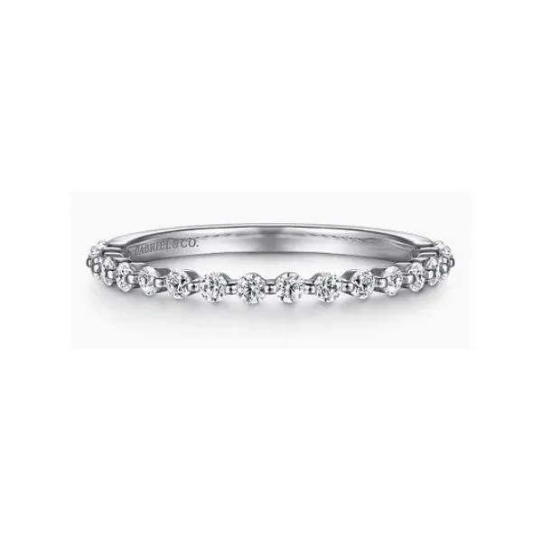 14K White Gold Single Prong Diamond Anniversary Band Hannoush Jewelers, Inc. Albany, NY