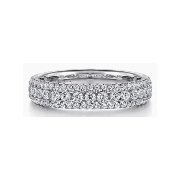 14K White Gold 3 Rows Diamond Anniversary Band Hannoush Jewelers, Inc. Albany, NY