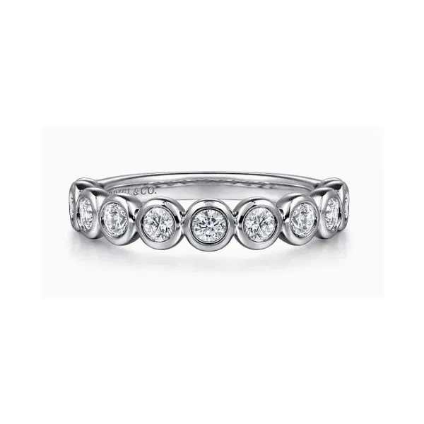 14K White Gold Bezel Set Diamond Anniversary Band Hannoush Jewelers, Inc. Albany, NY