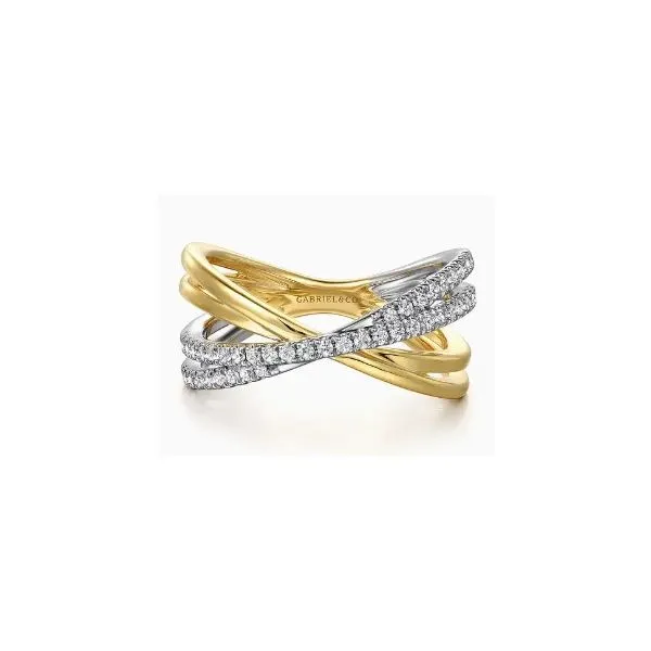 14K Two Tone Gabriel DLB Circle Diamond Ring Hannoush Jewelers, Inc. Albany, NY