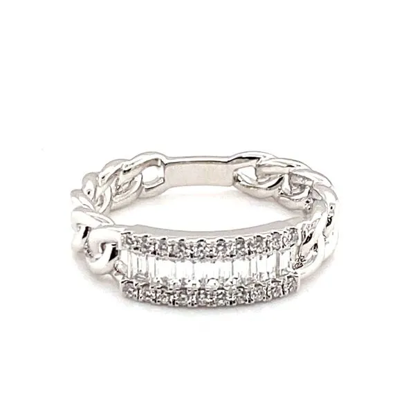 18K White Gold Diamond Figaro Style Ring Hannoush Jewelers, Inc. Albany, NY