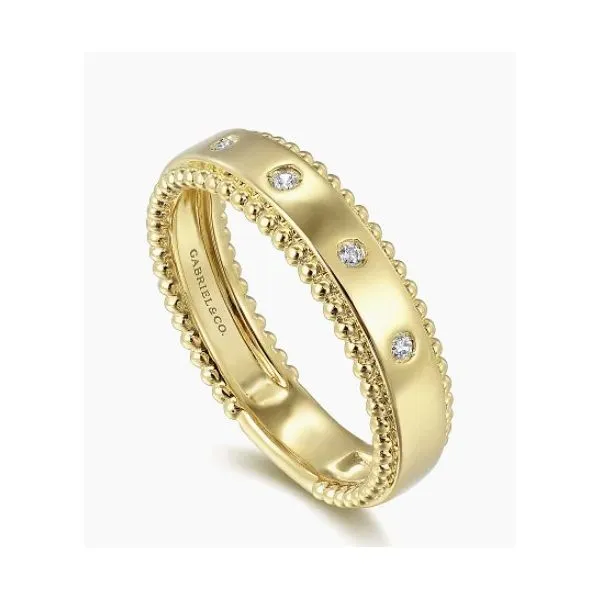 14K Yellow Gold Stackable Diamond Wedding Band Hannoush Jewelers, Inc. Albany, NY