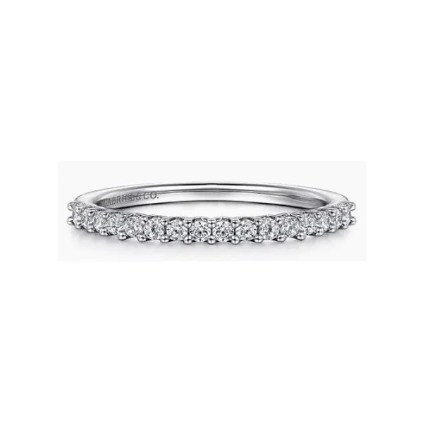 14K White Gold Shared Prong Diamond Wedding Band Hannoush Jewelers, Inc. Albany, NY