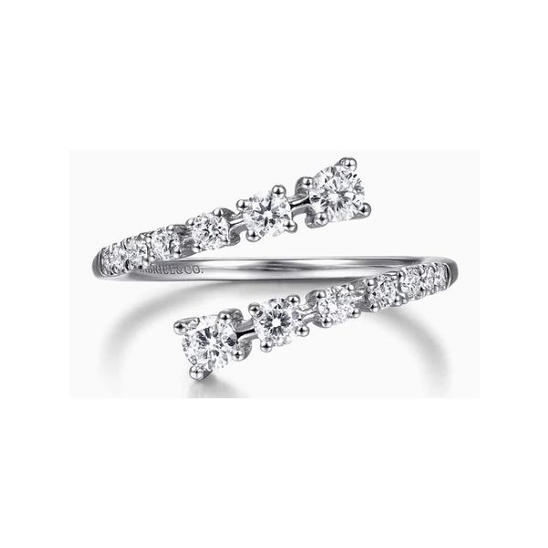 14K White Gold Diamond Bypass Open Ring Hannoush Jewelers, Inc. Albany, NY