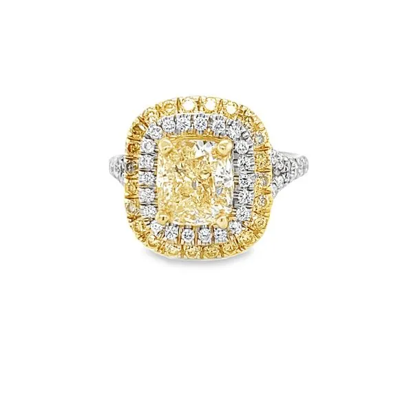 14K YELLOW GOLD NATURAL FANCY YELLOW DIAMOND ENGAGEMENT RING