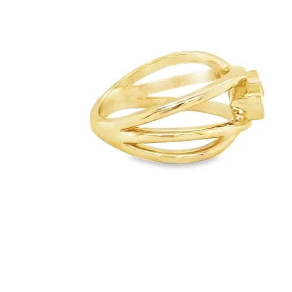 14K YG BEZEL SET ENGAGEMENT RING