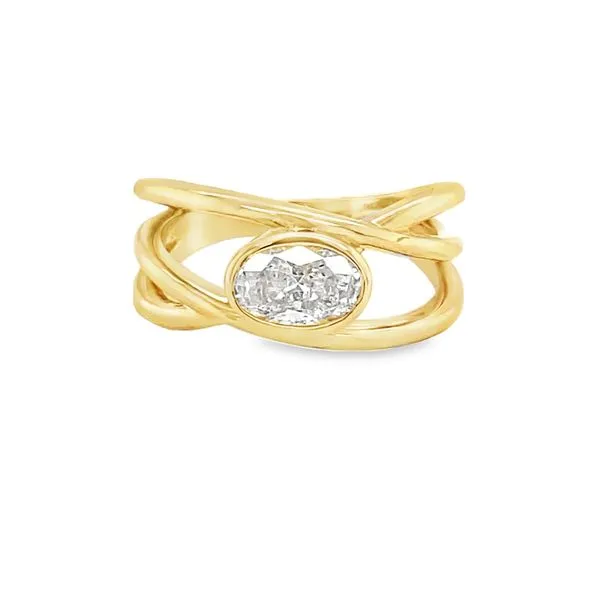14K YG BEZEL SET ENGAGEMENT RING