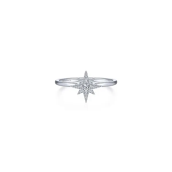 14K White Gold Diamond Starburst Fashion Ring Hannoush Jewelers, Inc. Albany, NY