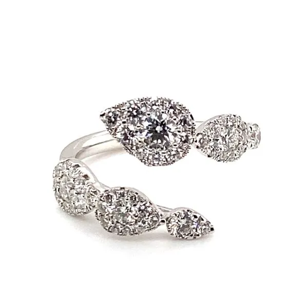 18K White Gold Diamond Overlapping Snake Fashion Ring Image 2 Hannoush Jewelers, Inc. Albany, NY
