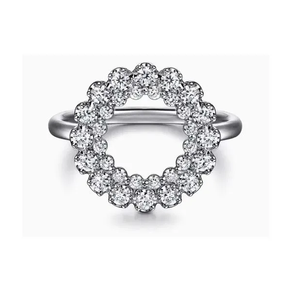 14K White Gold Multi Diamond Circle Fashion Ring Hannoush Jewelers, Inc. Albany, NY