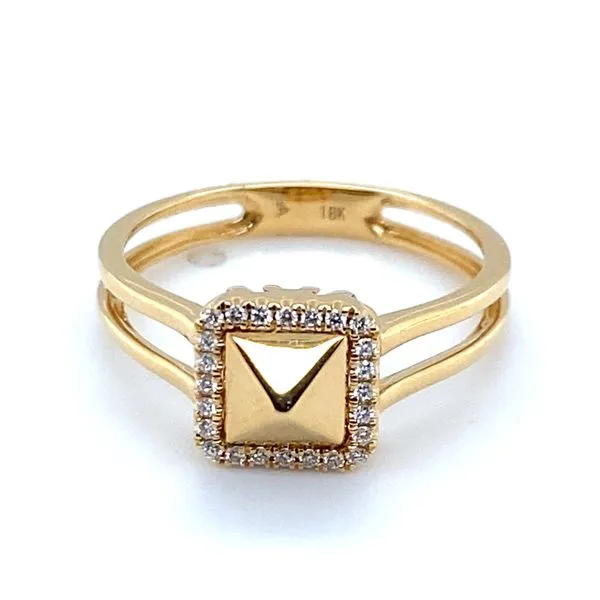 18K Yellow Gold Diamond Split Shank Fashion Ring Hannoush Jewelers, Inc. Albany, NY