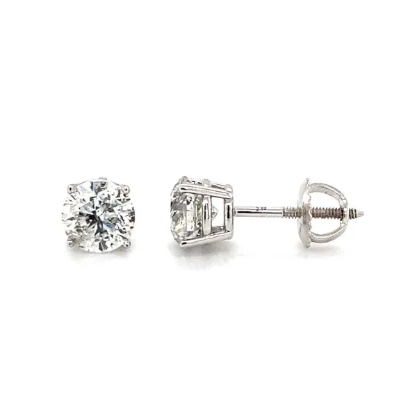White Gold Round Diamond Stud Earrings Hannoush Jewelers, Inc. Albany, NY