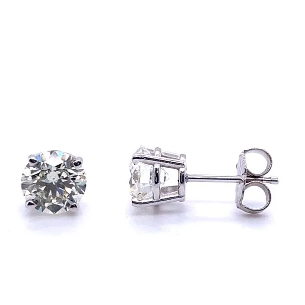 White Gold Round Diamond Stud Earrings Hannoush Jewelers, Inc. Albany, NY