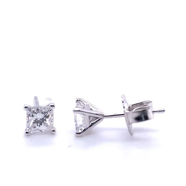 White Gold Princess Cut Diamond Studs Hannoush Jewelers, Inc. Albany, NY