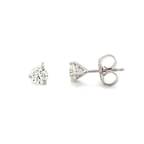 14K White Gold Round Diamond Stud Earrings Hannoush Jewelers, Inc. Albany, NY