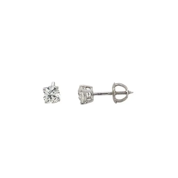 14K White Gold Round Diamond Stud Earrings Hannoush Jewelers, Inc. Albany, NY