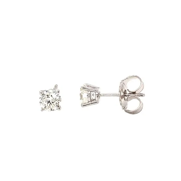 14K White Gold Round Diamond Stud Earrings Hannoush Jewelers, Inc. Albany, NY