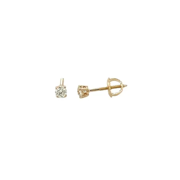 14K Yellow Gold Round Diamond Stud Earrings Hannoush Jewelers, Inc. Albany, NY
