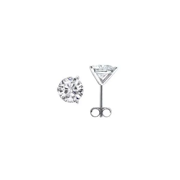 14K White Gold Round Diamond Stud Earrings Hannoush Jewelers, Inc. Albany, NY