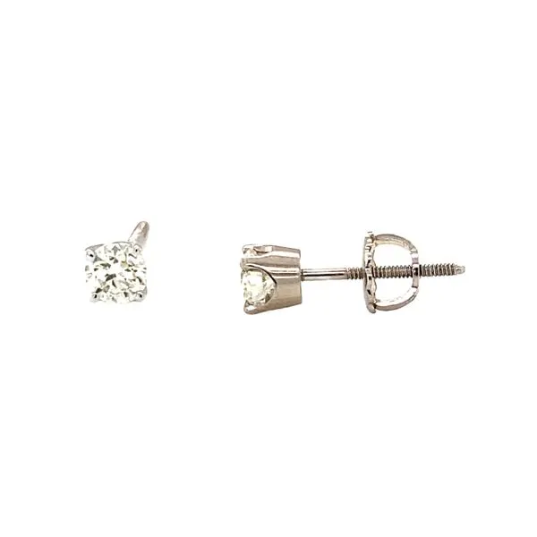 14K White Gold Round Diamond Stud Earrings Hannoush Jewelers, Inc. Albany, NY