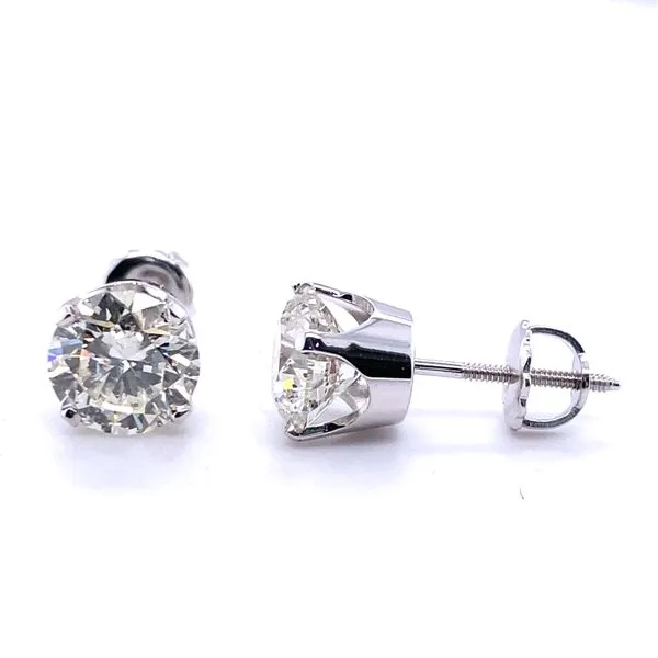 14K White Gold Round Diamond Stud Earrings Hannoush Jewelers, Inc. Albany, NY