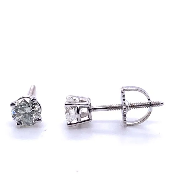 14K White Gold Round Diamond Stud Earrings Hannoush Jewelers, Inc. Albany, NY