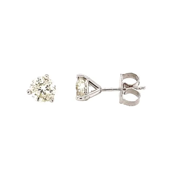 14K White Gold Round Diamond Stud Earrings Hannoush Jewelers, Inc. Albany, NY