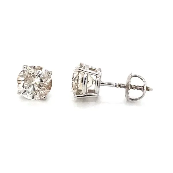 14K White Gold Round Diamond Stud Earring Hannoush Jewelers, Inc. Albany, NY