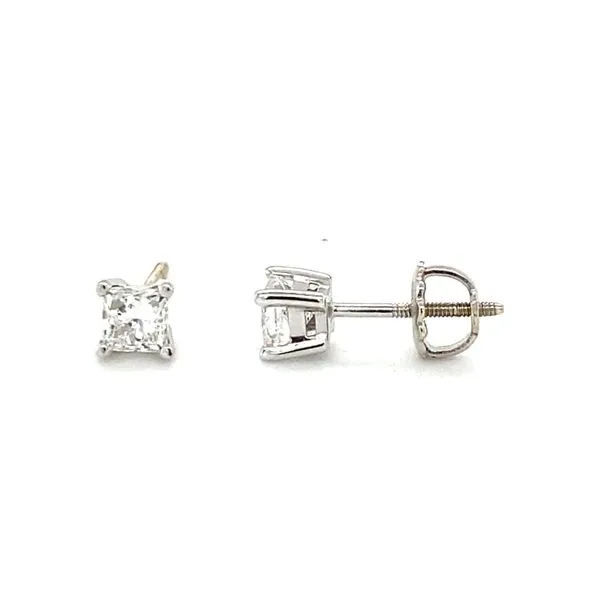 White Gold Princess Cut Diamond Stud Earrings Hannoush Jewelers, Inc. Albany, NY