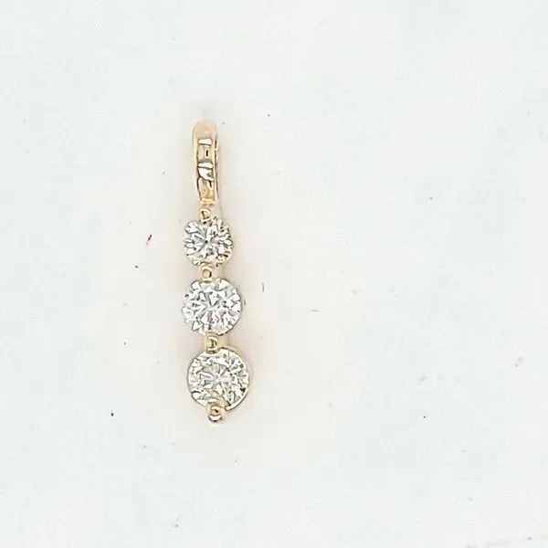 14K Yellow Gold 3 Stone Diamond Pendant Hannoush Jewelers, Inc. Albany, NY
